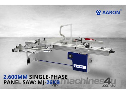 Aaron 2600mm Single Phase Heavy-Duty  Sliding Table Saw | 5HP, 3.75kW Panel Saw | MJ-26KB