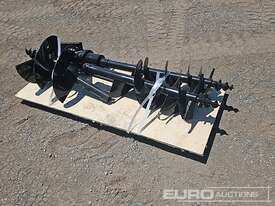 Unused Captok Excavator Attachments (3 of),8in Auger, With 12in, 16in Auger Rod, Pin Diameter 1 inch - picture0' - Click to enlarge