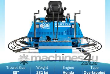 Bartell TS88 Ride-On Trowel - High Speed Overlapping Trowel
