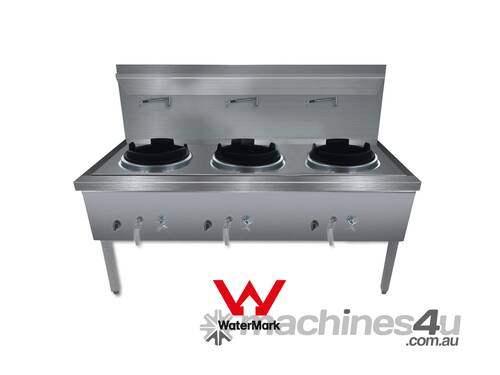 Gasmax Stainless Steel Waterless Nature Gas Triple Wok Ww 3N