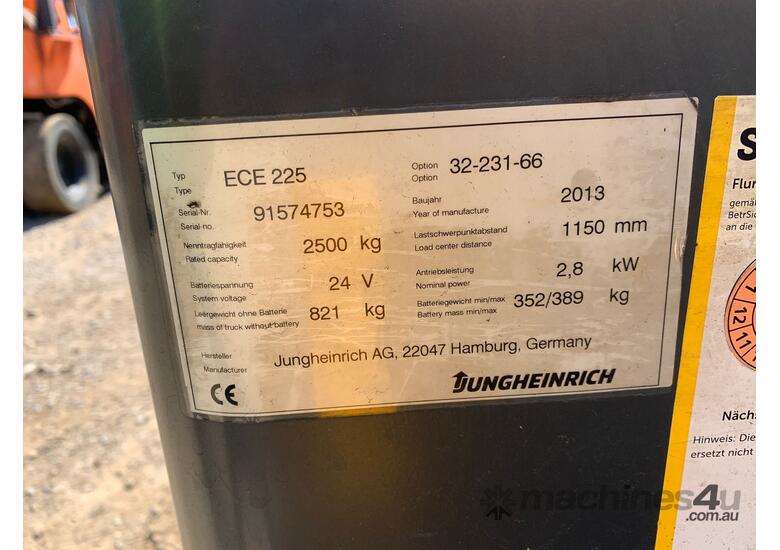 caption 2013 Jungheinrich ECE225 Electric Pallet Jack