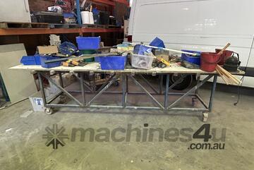 2 x Mobile Steel Work Benches