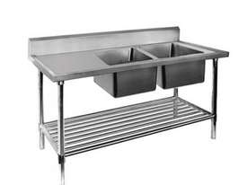F.E.D. 1800-6-DSBR Economic 304 Grade SS Right Double Sink Bench 1800x600x900 with two 610x400x250 s - picture0' - Click to enlarge