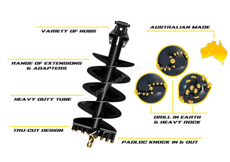 Used digga 65mm Round Augers Various Sizes Skid Steer Auger in