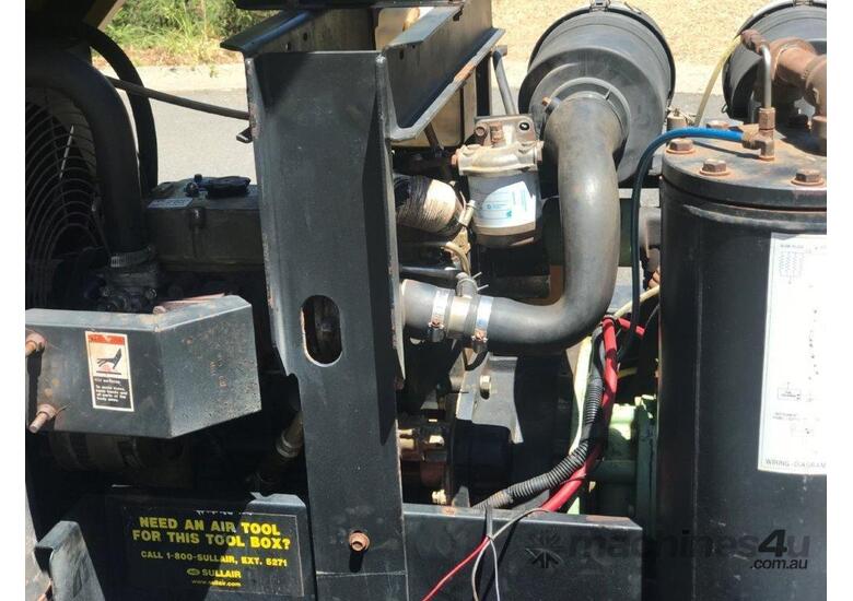 caption Portable compressor 185 CFM
