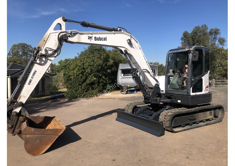 caption BOBCAT E80 8.4T Hydraulic Excavator A/C Cab with 1500mm Mud Bucket