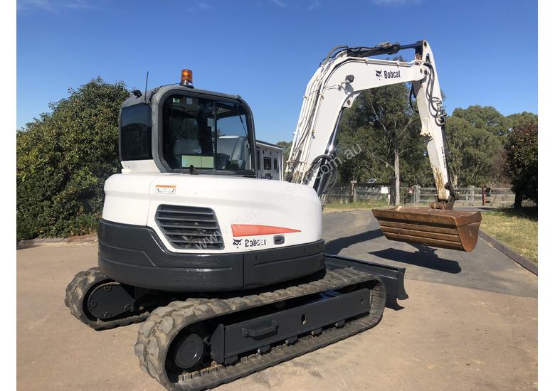 caption BOBCAT E80 8.4T Hydraulic Excavator A/C Cab with 1500mm Mud Bucket