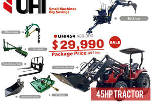 45HP UHI454 Tractor with 7 Attachments