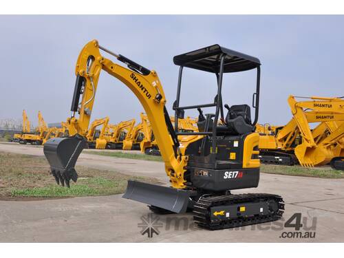 Excavator Shantui SE17SR (1.7t) zero tailswing, Half Hitch & 3 Buckets (5 year/5000hr warranty)