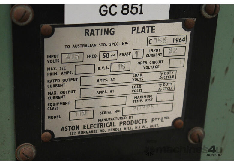 caption Aston 119 Pedestal Spot Welding Machine