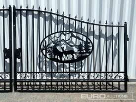 Unused Greatbear 6.0m Bi-Parting Iron Gate (Deer Design) - picture0' - Click to enlarge