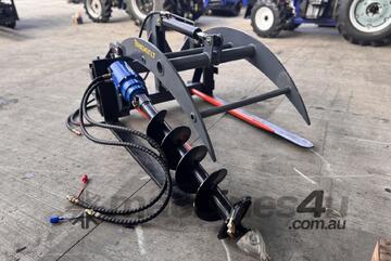 TRIDENT 5in1 FEL SET (FEL POST HOLE DIGGER WITH AUGER + LOG GRAB + PALLET FORKS + HAYS FORKS + etc.)