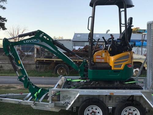 Package Deal 1.8T Lovol Mini Excavator + Trailer + Mechanical Hitch