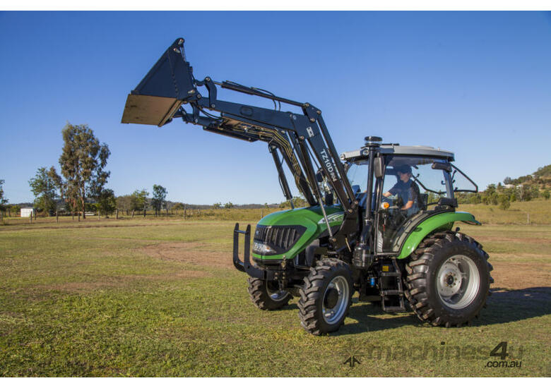 caption AgKing - Enfly 90HP Tractor A/C Cabin 4WD DQ904C with FEL & 4in1 Bucket