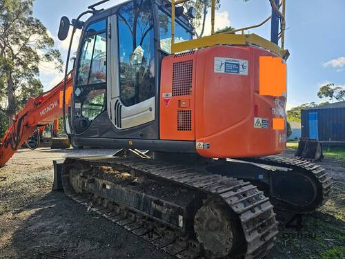 caption 2014 HITACHI ZX135US-3 WITH ATTACHMENTS