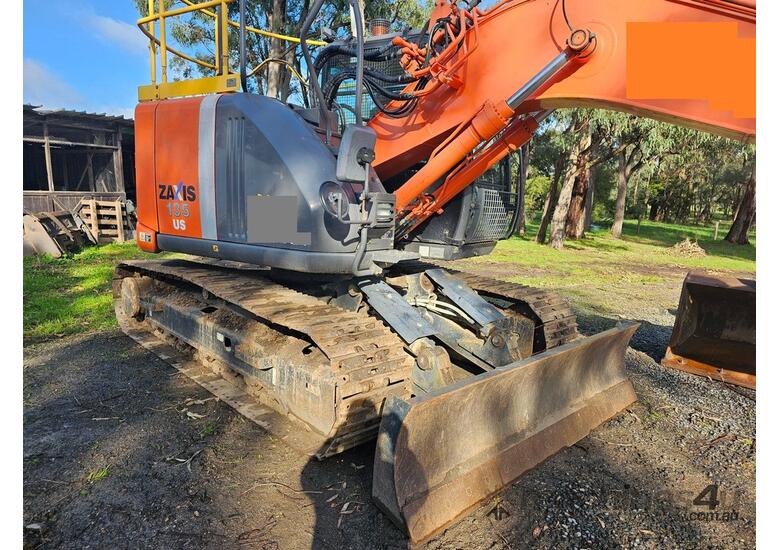caption 2014 HITACHI ZX135US-3 WITH ATTACHMENTS