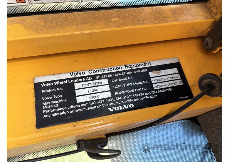 caption Volvo L120 E Wheel Loader