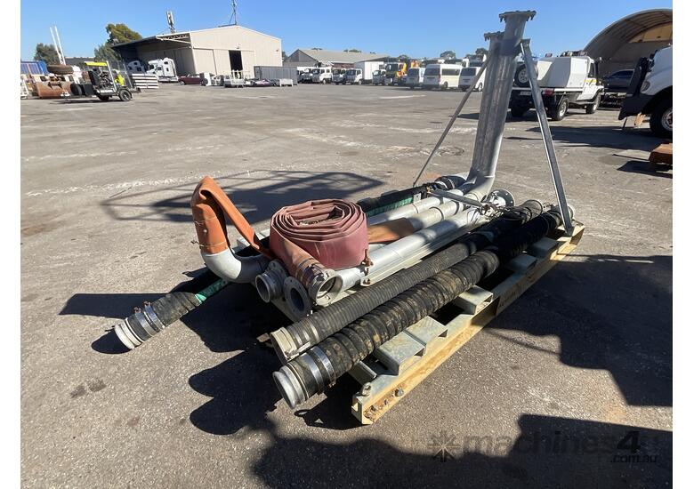 caption Stand with pressure pipes and hose