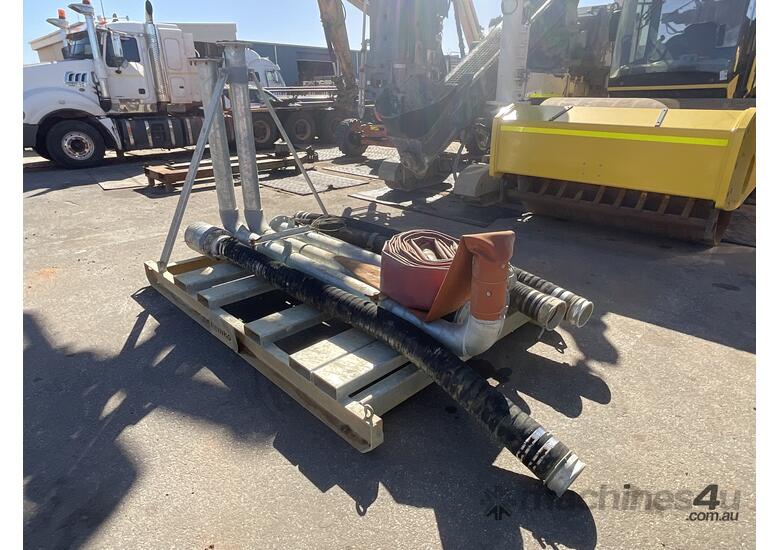 caption Stand with pressure pipes and hose