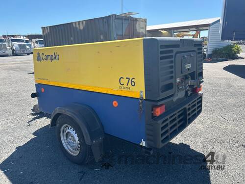 2015 Compair C76-AC/EP Single Axle Trailer Mounted Compressor