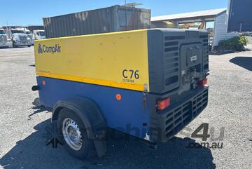 2015 Compair C76-AC/EP Single Axle Trailer Mounted Compressor