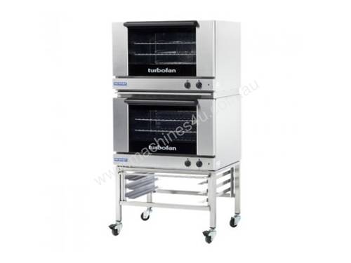 Turbofan E27M3/2C - Full Size Tray Manual Electric Convection Ovens Double Stacked With Castor Base 