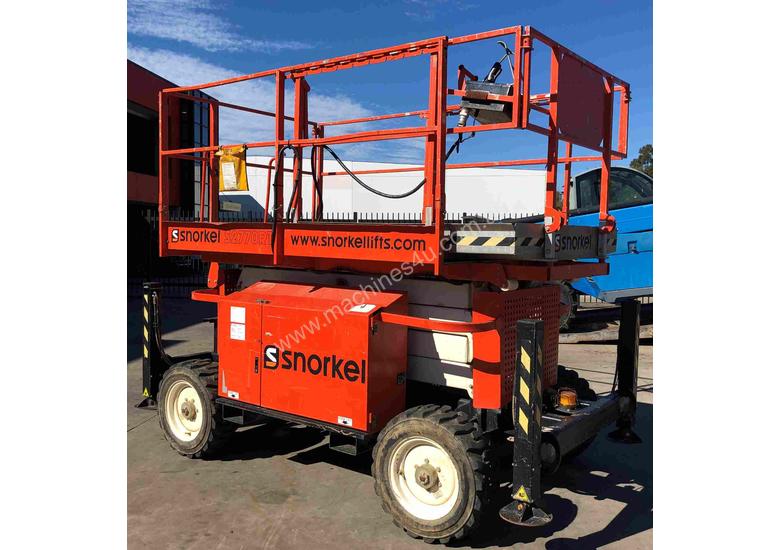 caption SNORKEL 27FT ROUGH TERRAIN SCISSOR LIFT