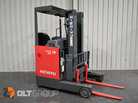Nichiyu FBRF14 Narrow Aisle Ride Reach Truck Electric Container Mast 4500mm Low Hours - picture2' - Click to enlarge