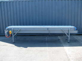 Long Motorised Belt Conveyor with Drip Tray - 4m long - picture0' - Click to enlarge