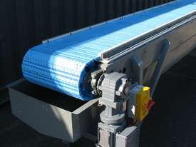 Long Motorised Belt Conveyor with Drip Tray - 4m long - picture1' - Click to enlarge