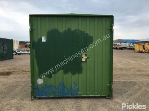 20ft Steel Shipping Container, Green, Site Shed Converted,Side Doors, Kitchenette, No Keys,