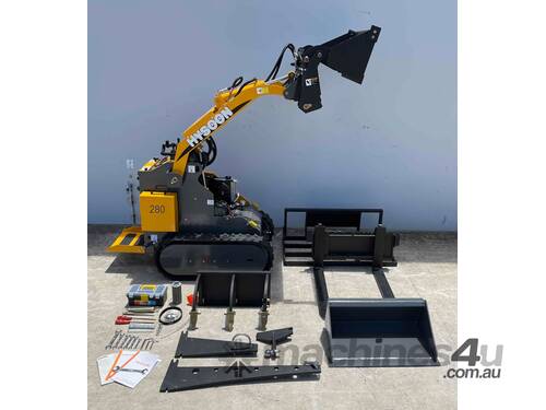 HYSOON HY280 MINI LOADER PACKAGE INCLUDES 8 x ATTACHMENTS JOYSTICK MODEL