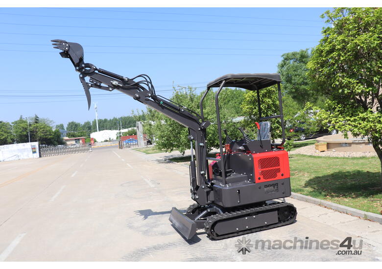 caption Mini Excavator 1.7T Swing Boom with 8 Attachments