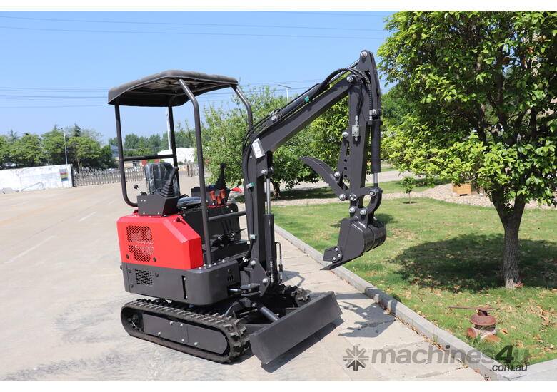 caption Mini Excavator 1.7T Swing Boom with 8 Attachments