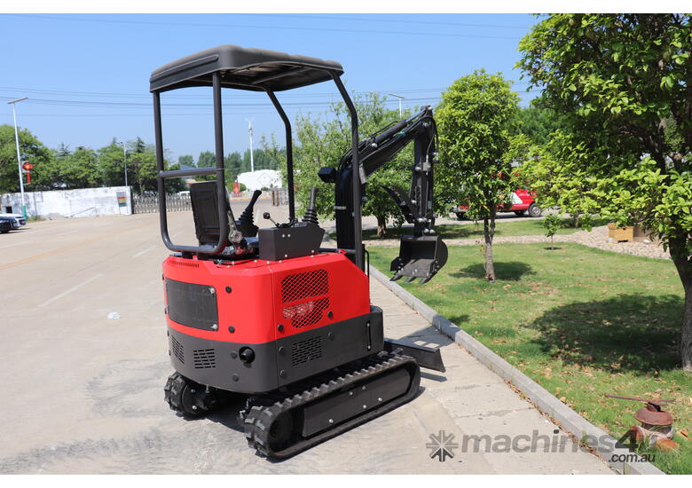 caption Mini Excavator 1.7T Swing Boom with 8 Attachments