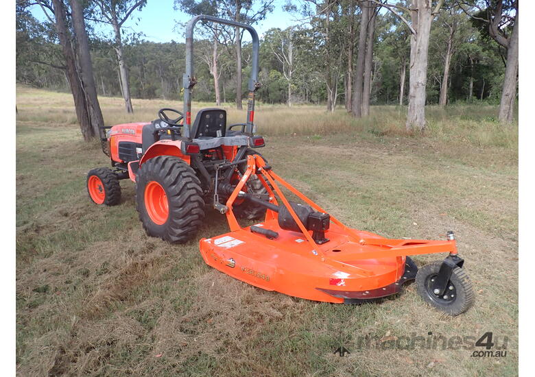 caption Kubota tractor with slasher