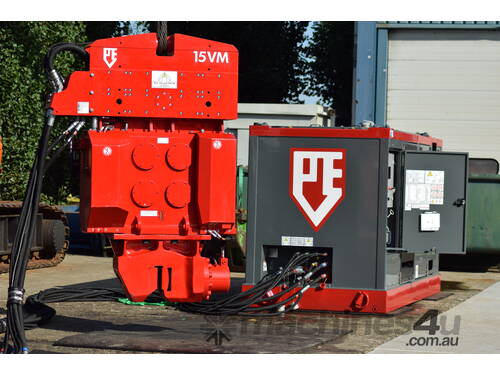 PVE 15VM Vibratory Hammer and Power Pack - Crane Suspended - Variable Moment - Single/Double Clamp - Hire