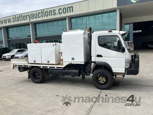 caption 2009 Mitsubishi Canter 4x4 Service Truck with Crane