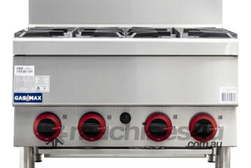 GASMAX Benchtop Natural Gas 4 Burner Cooktop w/ Splashback JUS-TR-4B