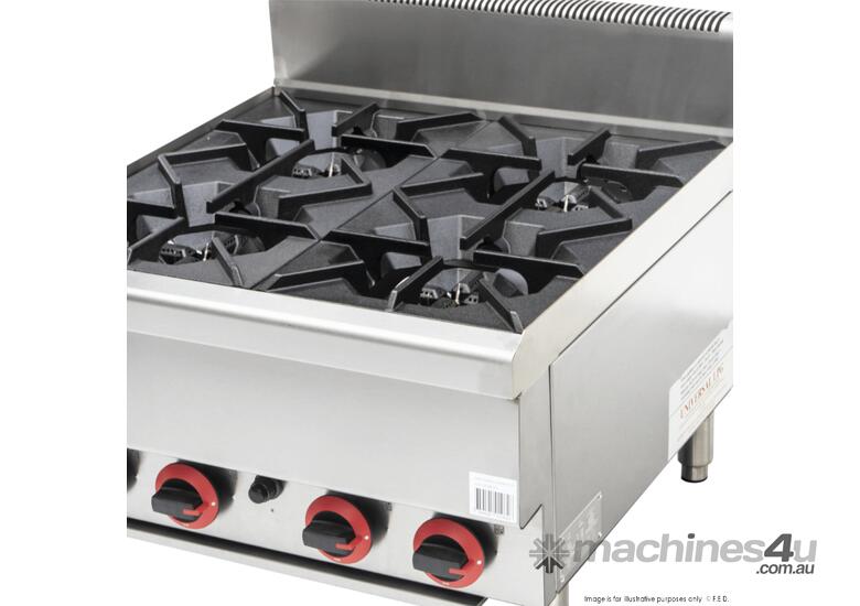 GASMAX Benchtop Natural Gas 4 Burner Cooktop w/ Splashback JUS-TR-4B