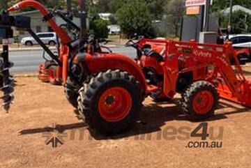 Kubota L3800HD Tractor with Rear Post hole digger