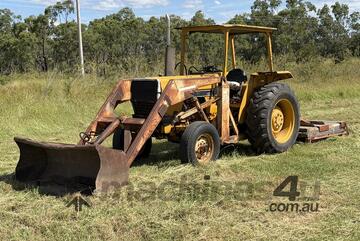CASE 485 TRACTOR WITH FRONT END LOADER AND SLASHER