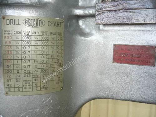 caption ASQUITH No 5 MORSE TAPER RADIAL ARM DRILL