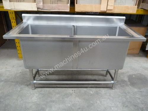 NEW COMMERCIAL STAINLESS STEEL DOUBLE POT SINK