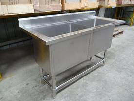 NEW COMMERCIAL STAINLESS STEEL DOUBLE POT SINK - picture1' - Click to enlarge