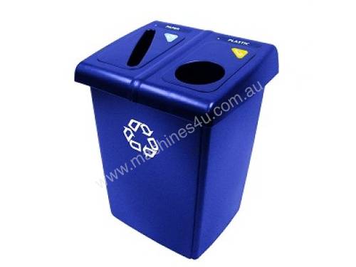 RUBBERMAID 256T-73 Glutton Recycling Station - 2 Stream