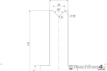 STEELMASTER Bottom Single 20mm Vee Tooling - US 20.384/88 V=20 R2,0 L.MM.835 STEELMASTER Bottom Single 20mm Vee Tooling - US 20.384/88 V=20 R2,0 L.MM.835
