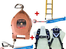 Fibreglass Extension Ladder 2.7 to 3.9m Branach, Fall Arrestor and Exofit Safety Harness - picture0' - Click to enlarge