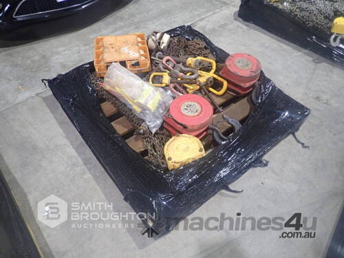 PALLET COMPRISING OF CHAIN BLOCKS, ANCHORS & TUGS