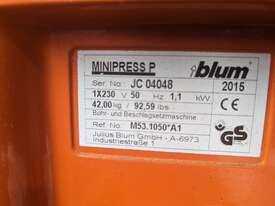 2015 Blum Minipress P with custom bench, ministicks, drills and dust extraction - picture2' - Click to enlarge